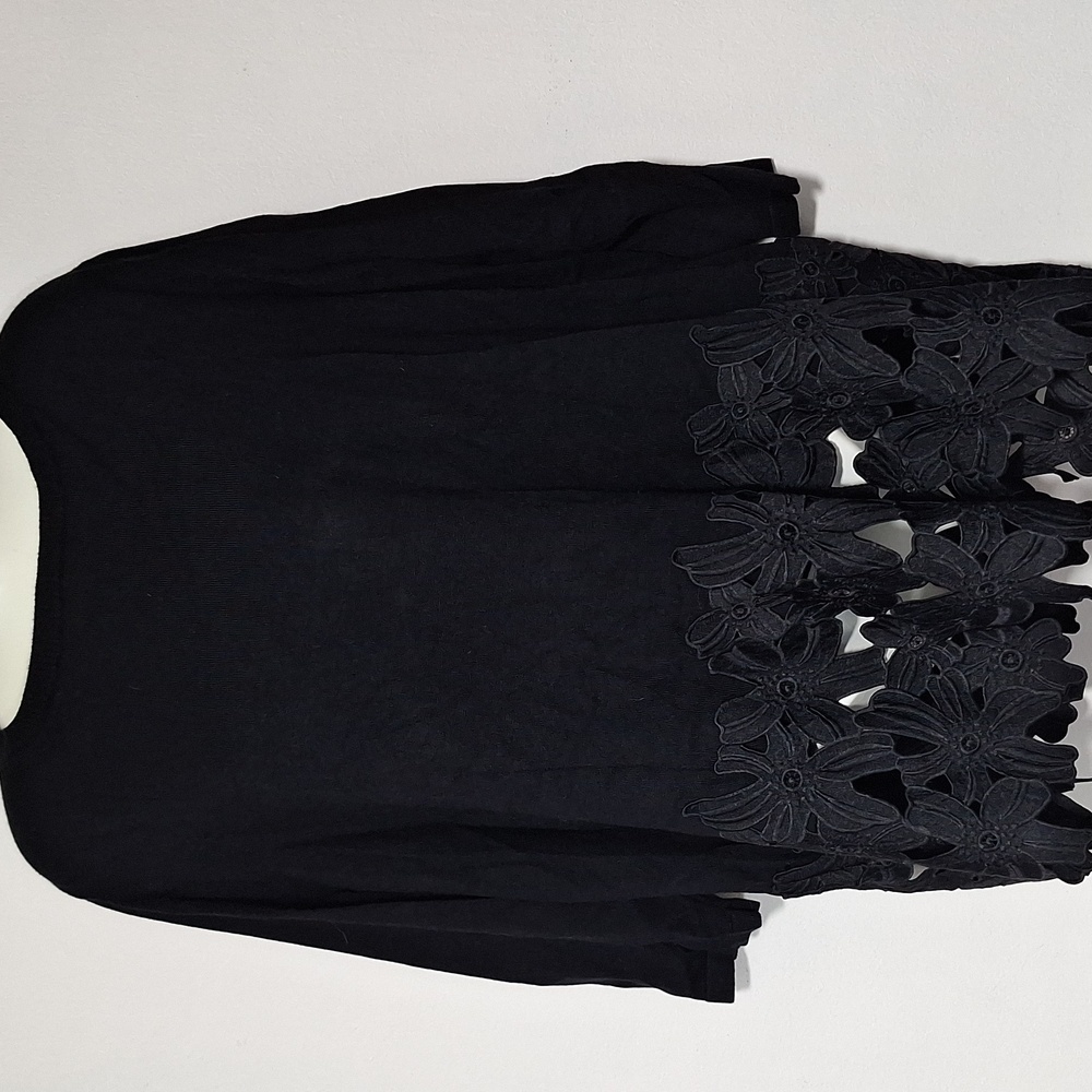 Lane Bryant Black Knit Sweater Appliques